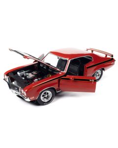 1972 Buick GSX Fire Red with Black Stripes "Muscle Car & Corvette Nationals" (MCACN) "American Muscle" Series 1/18 Diecast Model Car by Auto World