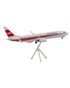 Boeing 737-800 Commercial Aircraft with Flaps Down "American Airlines - Trans World Airlines" Gray with Red Stripes "Gemini 200" Series 1/200 Diecast Model Airplane by GeminiJets