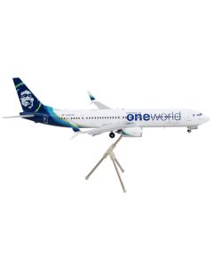 Boeing 737-900ER Commercial Aircraft with Flaps Down "Alaska Airlines - One World" White with Blue Tail "Gemini 200" Series 1/200 Diecast Model Airplane by GeminiJets