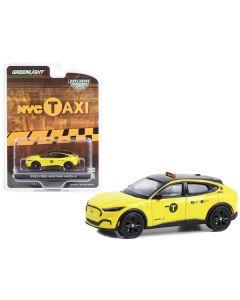 2022 Ford Mustang Mach-E Yellow with Black Top "NYC Taxi" "Hobby Exclusive" Series 1/64 Diecast Model Car by Greenlight