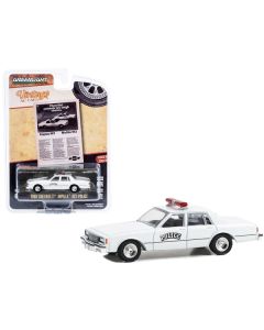 1980 Chevrolet Impala 9C1 Police White "Chevrolet Presents Two Tough Choices" "Vintage Ad Cars" Series 9 1/64 Diecast Model Car by Greenlight