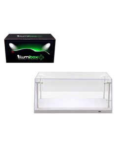 Collectible Display Show Case with LED Lights for 1/18 1/24 Models with White Base by Illumibox