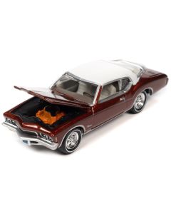 1976 Oldsmobile Cutlass Supreme Dark Blue Metallic with White Top & Interior & 1972 Buick Riviera Burnish Bronze Metallic with White Top & Interior "Super Seventies" Set of 2 Cars "2-Packs" 2023 Release 2 1/64 Diecast Model Cars by Johnny Lightning