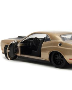 2012 Dodge Challenger SRT8 Gold Metallic with Black Hood "Pink Slips" Series 1/32 Diecast Model Car by Jada