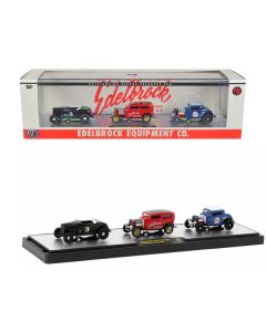 "Edelbrock Equipment Co." Set of 3 Pieces Limited Edition to 2750 pieces Worldwide 1/64 Diecast Models by M2 Machines