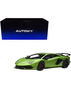 Lamborghini Aventador SVJ Verde Alceo Matt Green Metallic 1/18 Model Car by Autoart