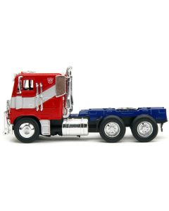 Optimus Prime Tractor Truck Red and Blue with Silver Stripes "Transformers: Rise of the Beasts" (2023) Movie "Hollywood Rides" Series 1/32 Diecast Model Car by Jada