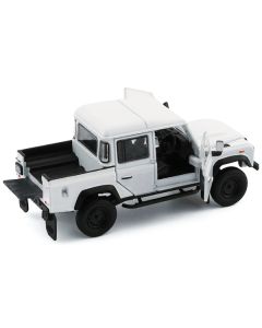 Land Rover Defender 110 Pickup Truck White with Extra Wheels 1/64 Diecast Model Car by BM Creations