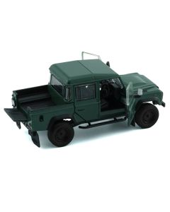 Land Rover Defender 110 Pickup Truck Green with Extra Wheels 1/64 Diecast Model Car by BM Creations