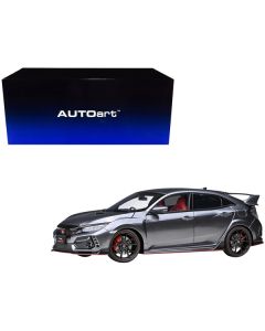 2021 Honda Civic Type R (FK8) RHD (Right Hand Drive) Polished Metal Gray Metallic 1/18 Model Car by Autoart