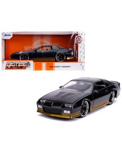 1985 Chevrolet Camaro Z28 Black Metallic with Gold Stripes "Bigtime Muscle" 1/24 Diecast Model Car by Jada