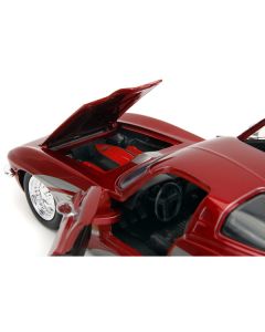 1963 Chevrolet Corvette Stingray Red Metallic with Silver Graphics "Bigtime Muscle" Series 1/24 Diecast Model Car by Jada