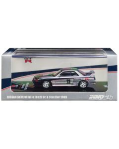 Nissan Skyline GT-R (R32) RHD (Right Hand Drive) #23 Silver Metallic with Black Graphics "Gr. A Test Car" (1989) 1/64 Diecast Model Car by Inno Models