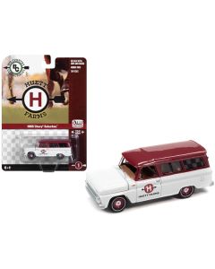 1965 Chevrolet Suburban White with Red Top "Huett Farms" "Big Country Collectibles" 2023 Release 1 1/64 Diecast Model Car by Auto World