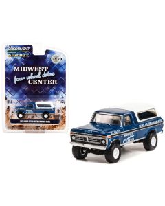 1974 Ford F-250 Pickup Truck with Camper Shell Blue Metallic with Black Stripes "Bigfoot - Midwest Four Wheel Drive Center" "Hobby Exclusive" 1/64 Diecast Model Car by Greenlight