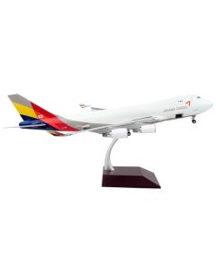 Boeing 747-400F Commercial Aircraft "Asiana Cargo" White with Striped Tail "Gemini 200 - Interactive" Series 1/200 Diecast Model Airplane by GeminiJets