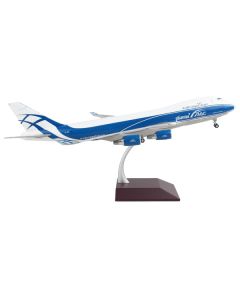 Boeing 747-400F Commercial Aircraft "AirBridgeCargo Airlines" White with Blue Stripes "Gemini 200 - Interactive" Series 1/200 Diecast Model Airplane by GeminiJets