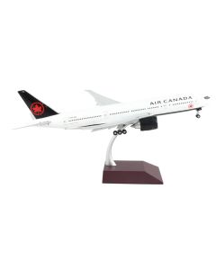 Boeing 777-200LR Commercial Aircraft with Flaps Down "Air Canada" White with Black Tail "Gemini 200" Series 1/200 Diecast Model Airplane by GeminiJets