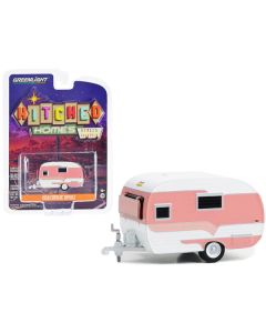 1958 Catolac DeVille Travel Trailer Pink and White "Hitched Homes" Series 14 1/64 Diecast Model by Greenlight