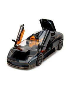 Lamborghini Murcielago Roadster Black Metallic with Orange Interior "Pink Slips" Series 1/24 Diecast Model Car by Jada