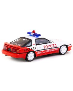 Toyota Supra RHD (Right Hand Drive) White and Red "Pace Car" "Hobby64" Series 1/64 Diecast Model Car by Tarmac Works