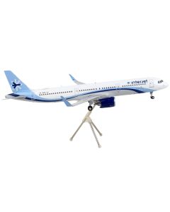 Airbus A321neo Commercial Aircraft "Interjet" White with Blue Stripes "Gemini 200" Series 1/200 Diecast Model Airplane by GeminiJets