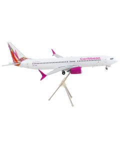 Boeing 737 MAX 8 Commercial Aircraft "Caribbean Airlines" White with Pink Tail "Gemini 200" Series 1/200 Diecast Model Airplane by GeminiJets