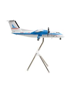 Bombardier Dash 8-100 Commercial Aircraft "American Eagle - Piedmont Airlines" White with Blue Stripes "Gemini 200" Series 1/200 Diecast Model Airplane by GeminiJets