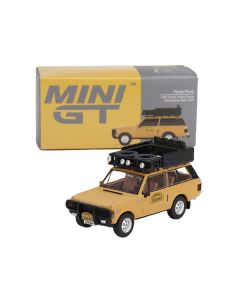 Range Rover with Roofrack Tan "Camel Trophy - Papua New Guinea Team USA" (1982) Limited Edition to 2400 pieces Worldwide 1/64 Diecast Model Car by Mini GT