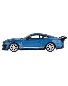 Shelby GT500 Dragon Snake Concept Ford Performance Blue Metallic with White Stripes Limited Edition to 4200 pieces Worldwide 1/64 Diecast Model Car by Mini GT