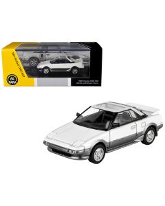 1985 Toyota MR2 MK1 White and Silver Metallic with Sun Roof 1/64 Diecast Model Car by Paragon Models