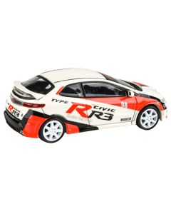 2007 Honda Civic Type R FN2 White "Race Livery" 1/64 Diecast Model Car by Paragon Models