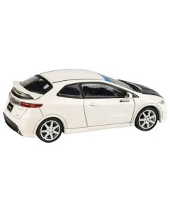 2007 Honda Civic Type R FN2 Championship White with Carbon Hood 1/64 Diecast Model Car by Paragon Models