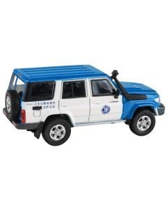 2014 Toyota Land Cruiser 76 RHD (Right Hand Drive) Blue and White "Japan Automobile Federation" 1/64 Diecast Model Car by Paragon Models