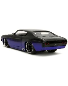 1971 Chevrolet Chevelle SS Black and Blue "Pink Slips" Series 1/24 Diecast Model Car by Jada