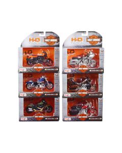 Harley-Davidson Motorcycles 6 piece Set Series 42 1/18 Diecast Motorcycle Models by Maisto