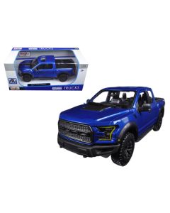 2017 Ford Raptor Pickup Truck Blue Metallic 1/24 Diecast Model Car by Maisto