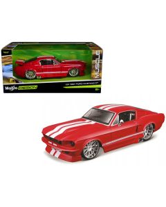 1967 Ford Mustang GT Red with White Stripes "Classic Muscle" "Maisto Design" Series 1/24 Diecast Model Car by Maisto