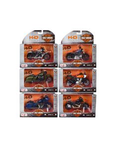 Harley-Davidson Motorcycles 6 piece Set Series 43 1/18 Diecast Models by Maisto