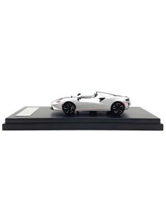 McLaren Elva Convertible White with Carbon and Red Stripes 1/64 Diecast Model Car by LCD Models