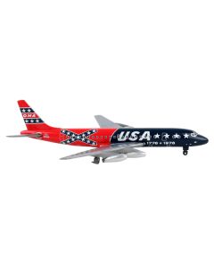 McDonnell Douglas DC-8-21 Commercial Aircraft "Overseas National Airways - USA" Blue and Red Confederate Flag Livery 1/400 Diecast Model Airplane by GeminiJets