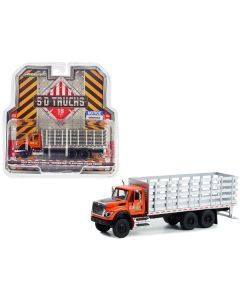 2017 International WorkStar Platform Stake Truck Orange "Garden State Parkway Authority" "S.D. Trucks" Series 18 1/64 Diecast Model Car by Greenlight