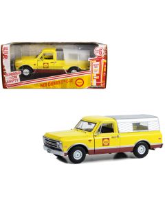 1968 Chevrolet C-10 Pickup Truck Yellow and Red with Camper Shell "Shell Oil" "Running on Empty" Series 6 1/24 Diecast Model Car by Greenlight