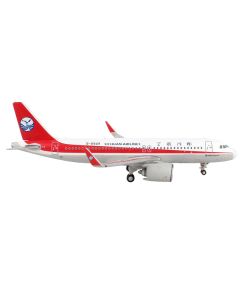 Airbus A320neo Commercial Aircraft "Sichuan Airlines" White with Red Stripes and Tail 1/400 Diecast Model Airplane by GeminiJets