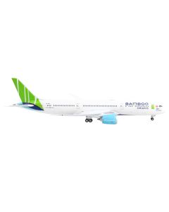 Boeing 787-9 Commercial Aircraft "Bamboo Airways" White with Green Tail 1/400 Diecast Model Airplane by GeminiJets