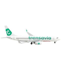 Boeing 737-800 Commercial Aircraft "Transavia Airlines" White with Green Tail 1/400 Diecast Model Airplane by GeminiJets