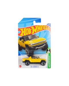 GMC Hummer EV Pickup Truck Yellow with Open Top "HW Green Speed" Series Diecast Model Car by Hot Wheels