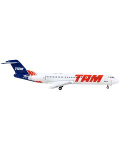 Fokker F100 Commercial Aircraft "TAM Linhas Aereas" White with Blue Tail 1/400 Diecast Model Airplane by GeminiJets