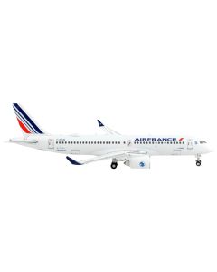 Airbus A220-300 Commercial Aircraft "Air France" White with Tail Stripes 1/400 Diecast Model Airplane by GeminiJets