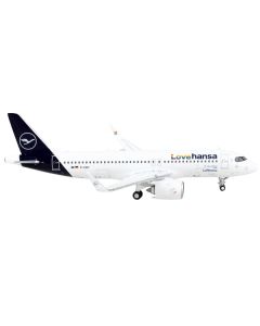 Airbus A320neo Commercial Aircraft "Lufthansa - Lovehansa" White with Dark Blue Tail 1/400 Diecast Model Airplane by GeminiJets